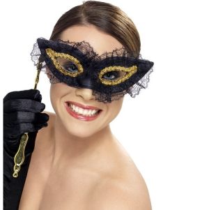 Masquerade Ball Fastidious Eye Mask - Black/Gold