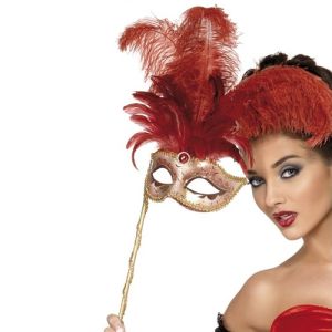 Masquerade Ball Baroque Fantasy Mask - Red