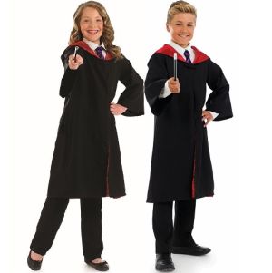 Childrens Wizard Costume Cape & Wand 