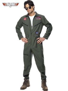 Mens Fancy Dress - Officially Licensed Top Gun Costume - M