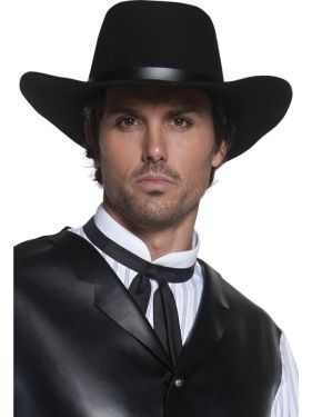 Cowboy Fancy Dress - Authentic Gunslinger Hat - Black