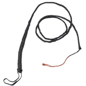 Fancy Dress Leather Bull Whip - Black