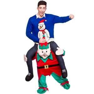 Deluxe Carry Me Christmas Elf Fancy Dress Costume