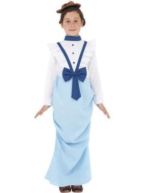 Childs Posh Victorian Girl Fancy Dress Costume