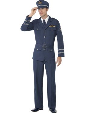 Mens 40s Airforce Captain Fancy Dress Costume