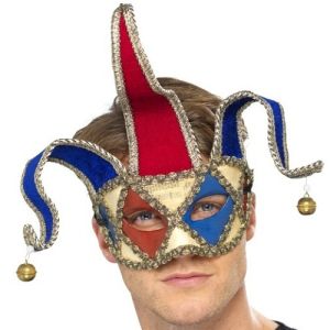 Mens Masquerade Ball Venetian Musical Jester Mask