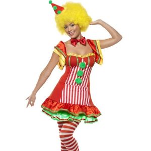 Ladies Boo Boo Clown Lady Fancy Dress Costume - S, M or L