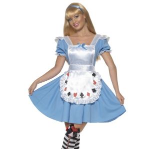 Ladies Deck of Cards Alice Fancy Dress Costume - Blue/White