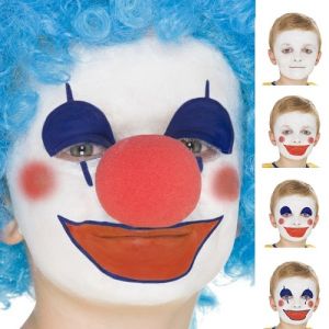 Smiffys FX Clown or Flag Face Paint Make Up - 3 Colours