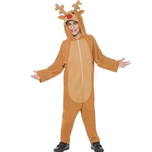 Childrens Rudolf Reindeer Onesie Fancy Dress Costume 