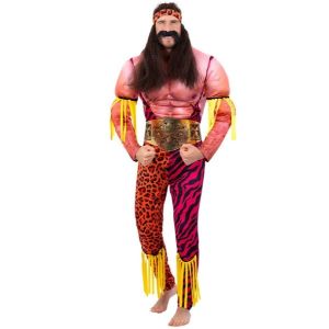 Men's Deluxe 1980s Wrestler Fancy Dress Costume