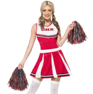 1980s Ladies Cheerleader Fancy Dress Costume