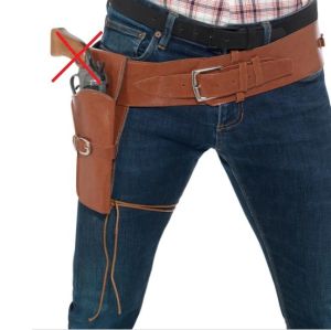 Cowboy Deluxe Faux Leather Holsters & Belt - Tan