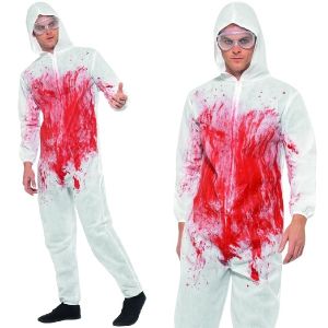 Halloween Bloody Forensic Overalls Costume