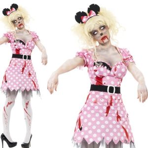 Ladies Halloween Zombie Miss Mouse Costume 