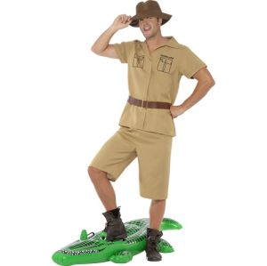 Mens 80s Safari Man Crocodile Hunter Costume