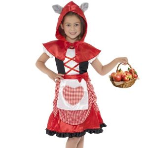 Girls Miss Red Hood Fancy Dress Costume 