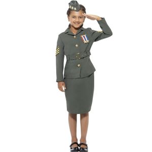 Childrens Girls Army Officer Costume 