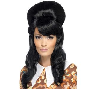 60s Black Brigitte Bouffant Wig