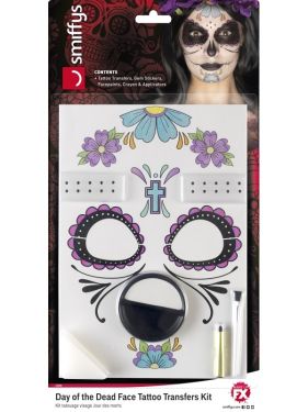 Halloween Day of the Dead Tattoo Transfer Kit