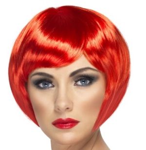 Ladies Babe Bob Fancy Dress Wig - Red