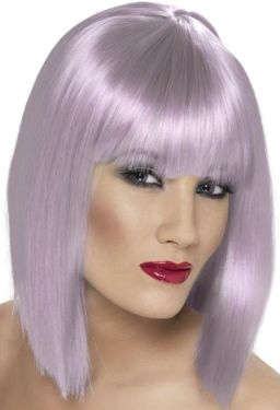 80's Glam Wig with Fringe - Lilac