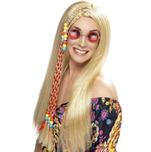 Ladies 60s Hippy Blonde Party Wig