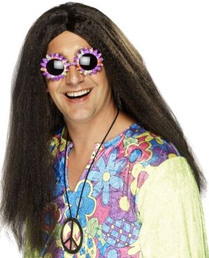 Mens 60s Hippy Fancy Dress Wig