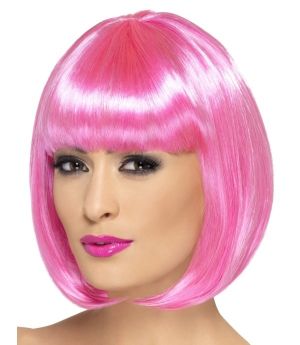 Ladies Partyrama Bob Wig - Pink