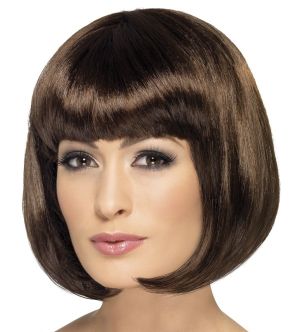 Ladies Partyrama Bob Wig - Brown