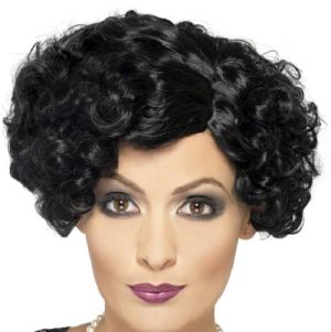 Ladies 20s Flirty Flapper Fancy Dress Wig - Black