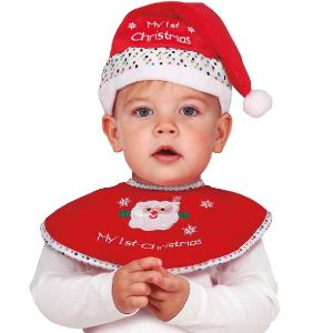 Christmas Baby Bib & Hat Set