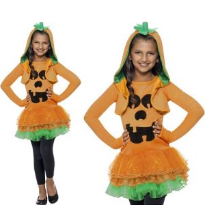 Childrens Halloween Pumpkin Tutu Dress Costume - S, M & L