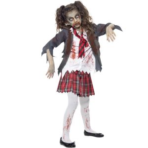 Halloween Zombie School Girl Costume 