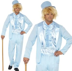 Mens 90s Stupid Guy Tuxedo Costume - Blue