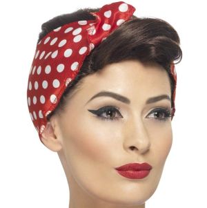 Ladies 40s Rosie Fancy Dress Wig & Headscarf 