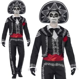 Mexican Day of the Dead Senor Bones Skeleton Costume