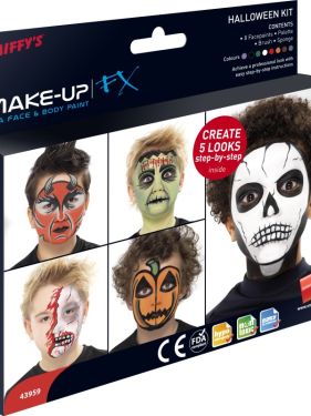 Halloween Fancy Dress Make Up Kit - 8 Colours