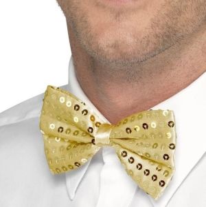 Gold Sequin Bow Tie