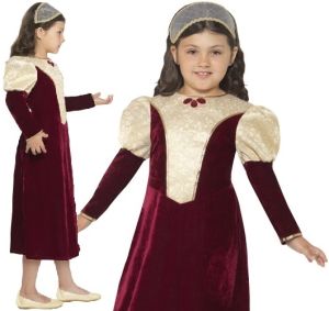 Girls Tudor Damsel Princess Costume 