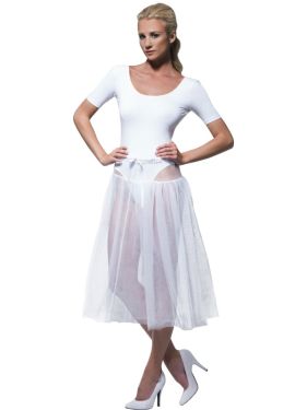 Ladies 1950s Long White Petticoat Underskirt