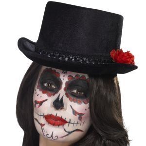 Halloween Day of the Dead Top Hat with Roses