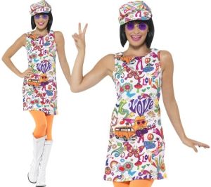 Ladies 60s Groovy Chick Hippy Costume 