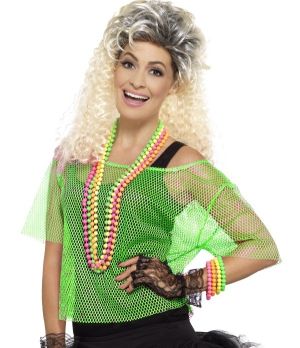 1980s Fancy Dress Mesh Top - Green