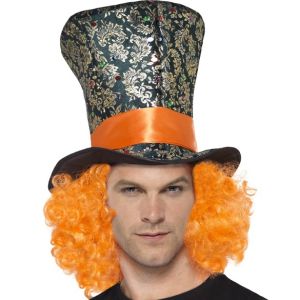 Mad Hatter Top Hat with Hair