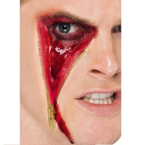 Halloween Zip Face Latex Make Up Scar