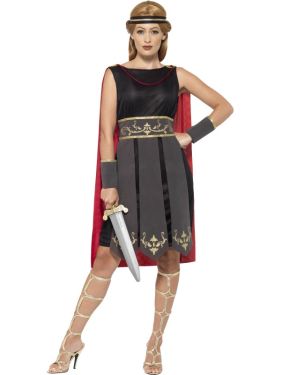 Ladies Roman Warrior Fancy Dress Costume 