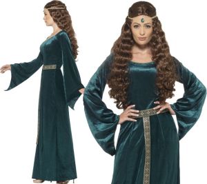 Ladies Medieval Maid Marion Costume - Dark Green