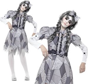 Ladies Damaged Doll Fancy Dress Costume 