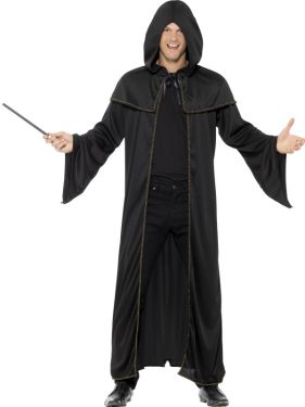 Halloween Fancy Dress Hooded Wizard Cloak 